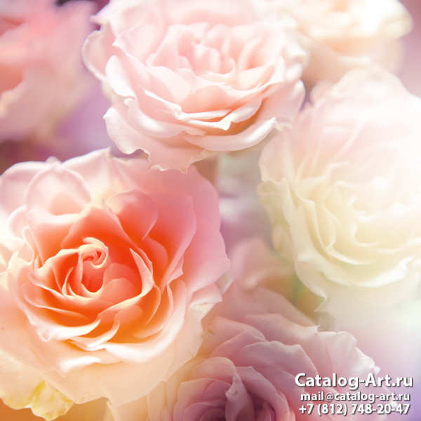 Натяжные потолки с фотопечатью - Розовые розы 56